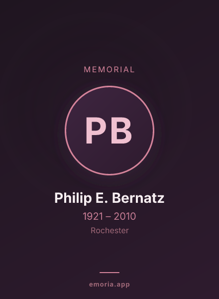 Memorial portrait of Philip E. Bernatz