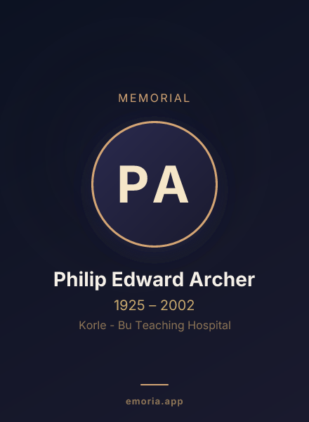 Memorial portrait of Philip Edward Archer