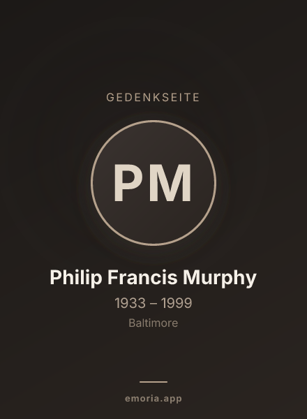 Gedenkportrait von Philip Francis Murphy