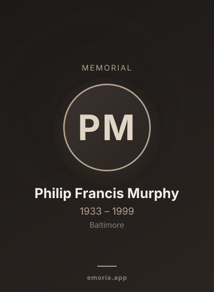 Memorial portrait of Philip Francis Murphy