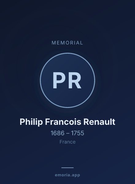 Memorial portrait of Philip Francois Renault