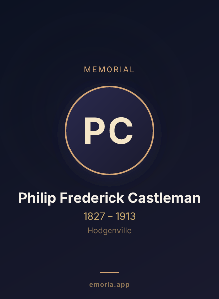 Memorial portrait of Philip Frederick Castleman
