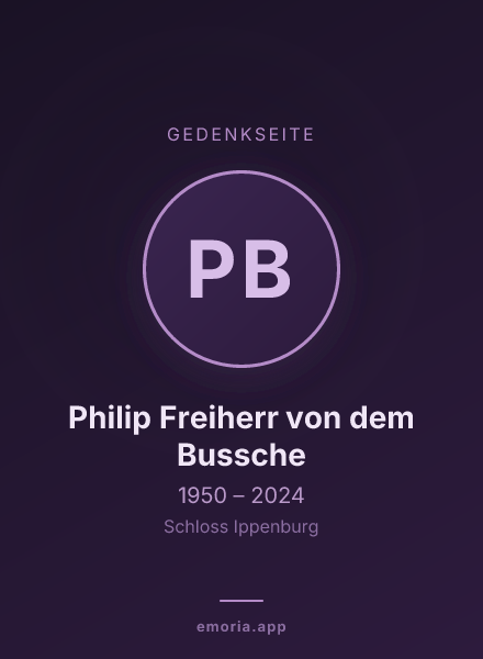 Gedenkportrait von Philip Freiherr von dem Bussche
