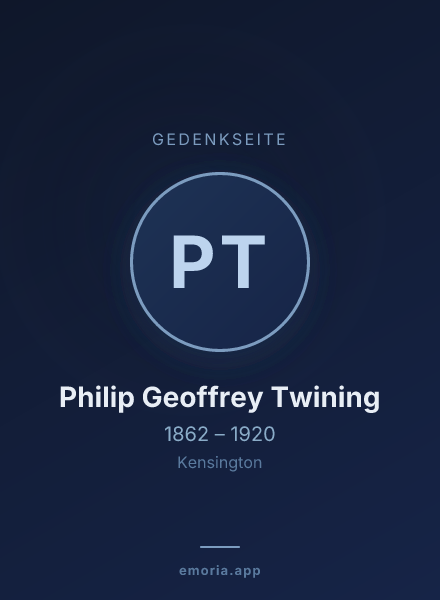 Gedenkportrait von Philip Geoffrey Twining