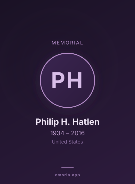 Memorial portrait of Philip H. Hatlen