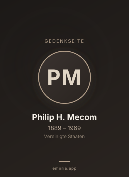 Gedenkportrait von Philip H. Mecom