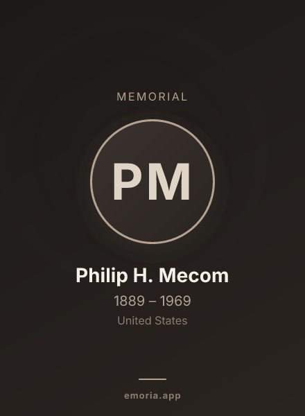 Memorial portrait of Philip H. Mecom