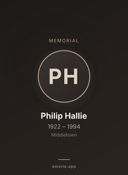Memorial portrait of Philip Hallie