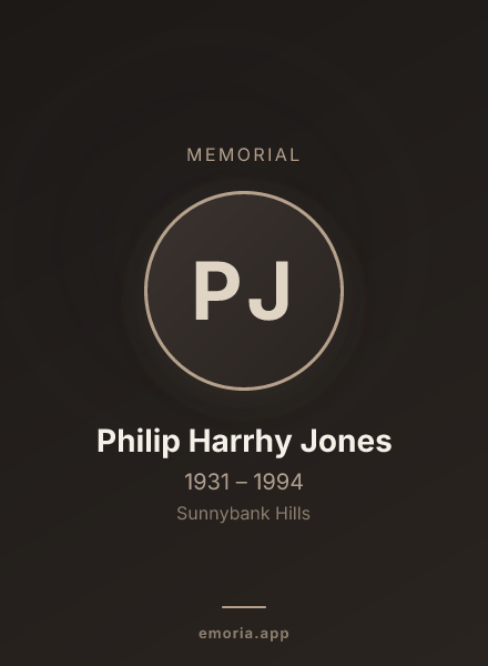Memorial portrait of Philip Harrhy Jones