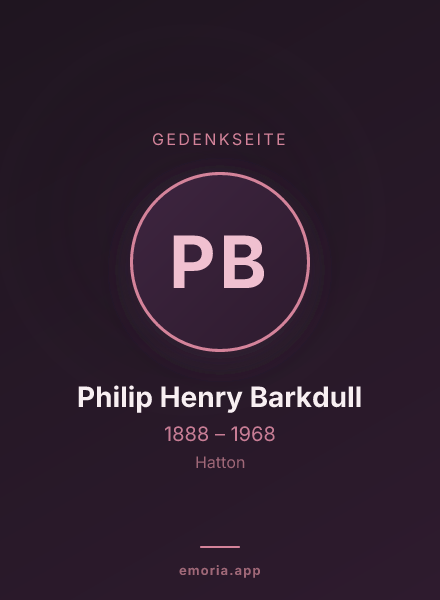 Gedenkportrait von Philip Henry Barkdull