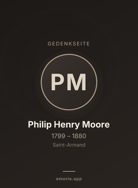Gedenkportrait von Philip Henry Moore