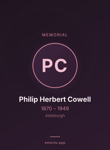 Memorial portrait of Philip Herbert Cowell