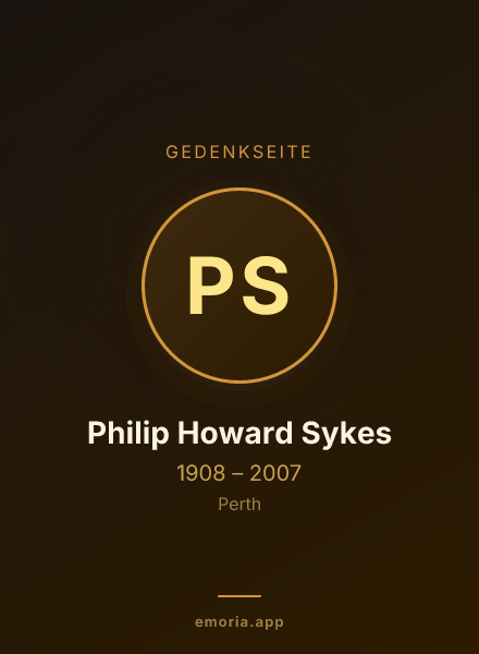 Gedenkportrait von Philip Howard Sykes