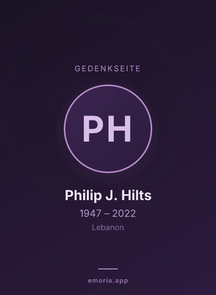 Gedenkportrait von Philip J. Hilts