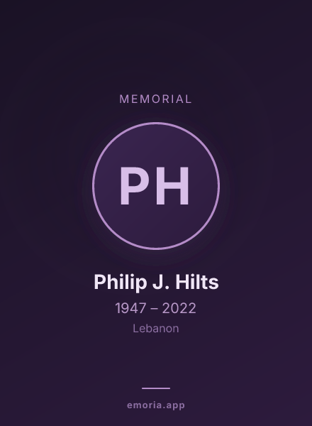 Memorial portrait of Philip J. Hilts