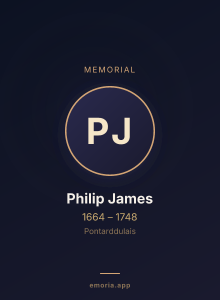Memorial portrait of Philip James