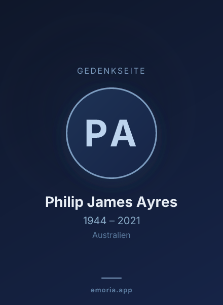 Gedenkportrait von Philip James Ayres