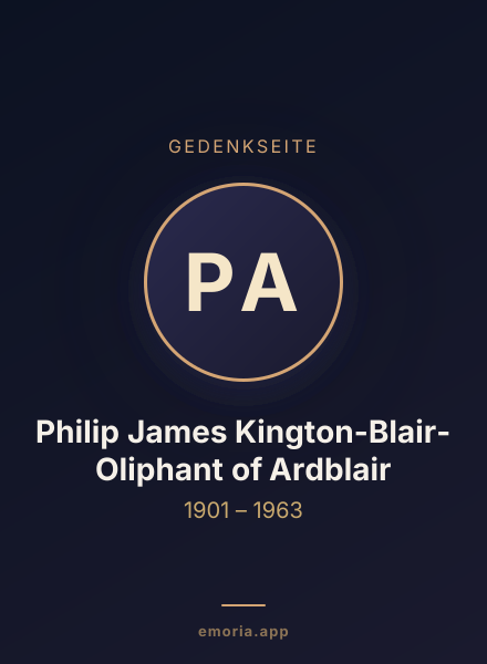 Gedenkportrait von Philip James Kington-Blair-Oliphant of Ardblair