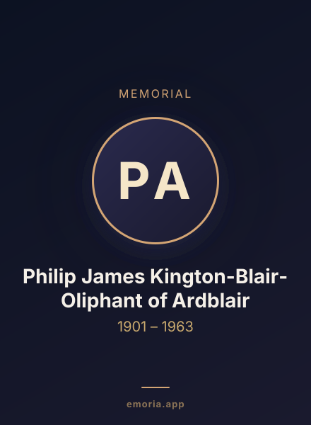 Memorial portrait of Philip James Kington-Blair-Oliphant of Ardblair