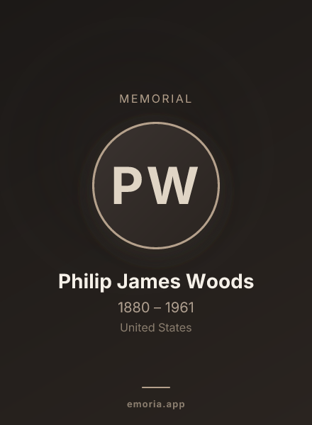 Memorial portrait of Philip James Woods