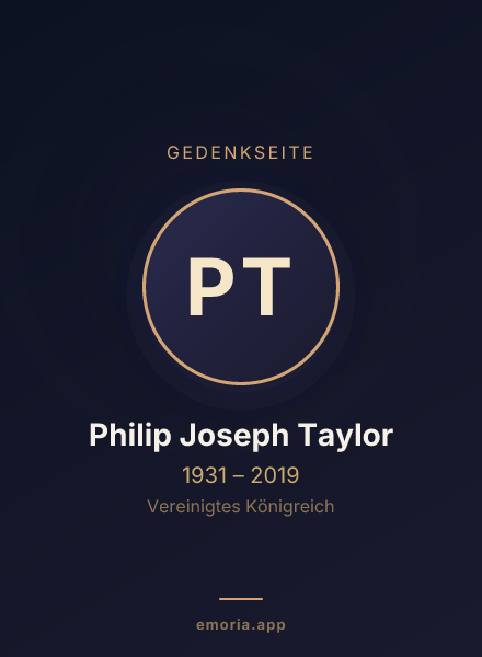 Gedenkportrait von Philip Joseph Taylor