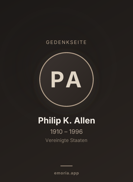 Gedenkportrait von Philip K. Allen