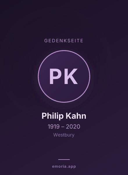 Gedenkportrait von Philip Kahn
