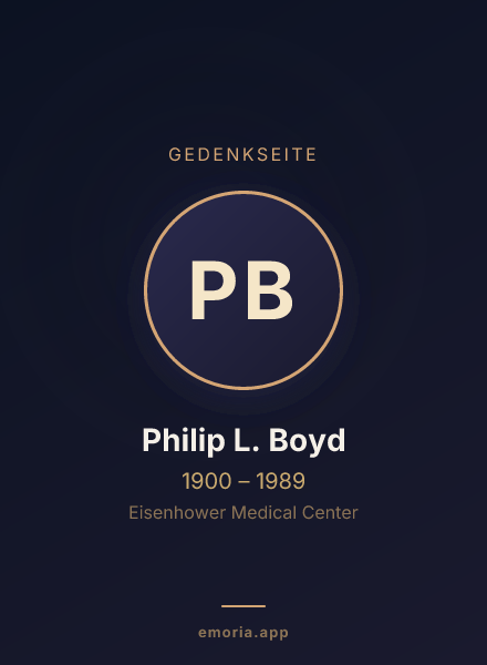 Gedenkportrait von Philip L. Boyd