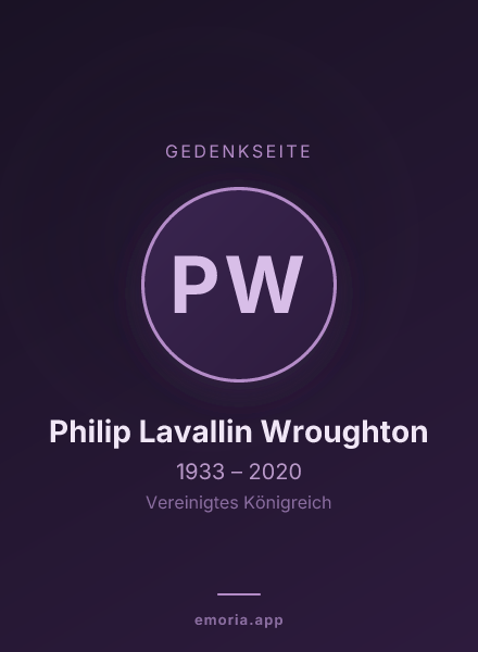 Gedenkportrait von Philip Lavallin Wroughton