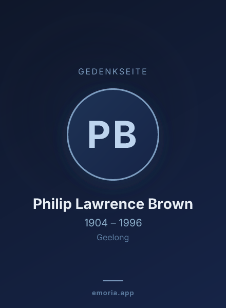 Gedenkportrait von Philip Lawrence Brown