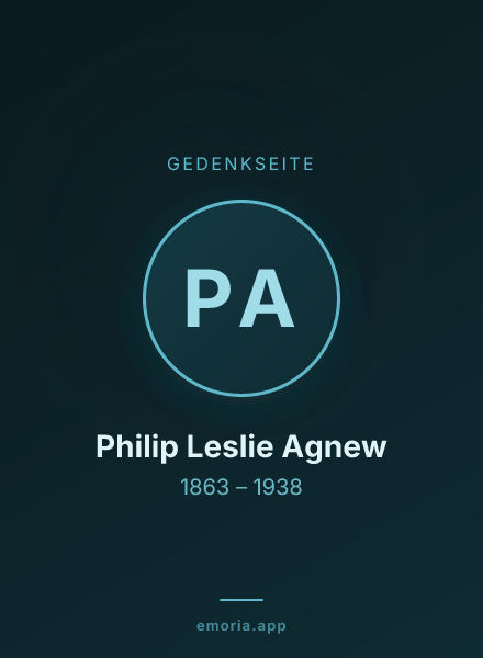 Gedenkportrait von Philip Leslie Agnew