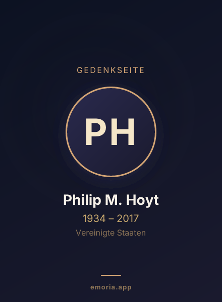 Gedenkportrait von Philip M. Hoyt