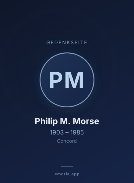 Gedenkportrait von Philip M. Morse