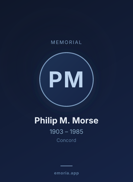 Memorial portrait of Philip M. Morse