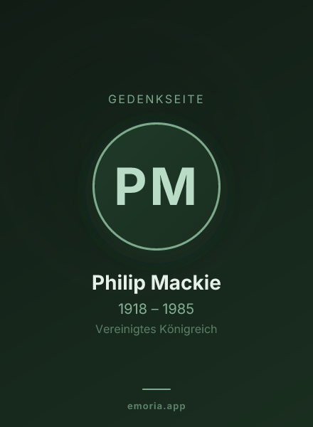 Gedenkportrait von Philip Mackie