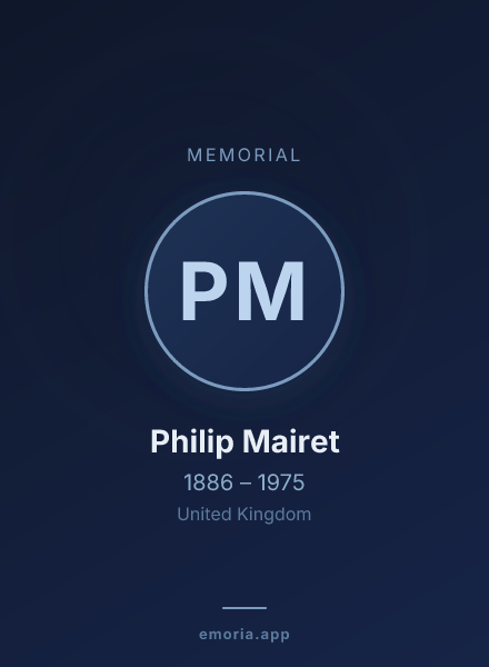 Memorial portrait of Philip Mairet