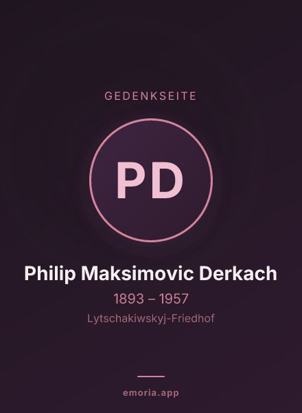 Gedenkportrait von Philip Maksimovic Derkach