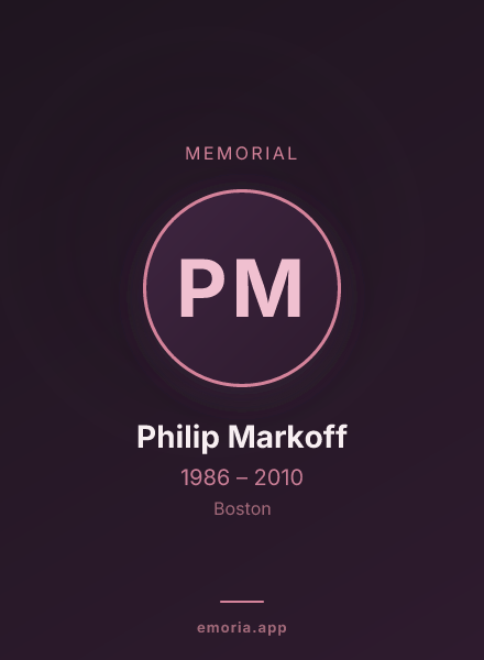 Memorial portrait of Philip Markoff