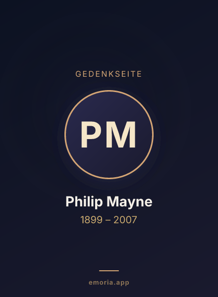 Gedenkportrait von Philip Mayne