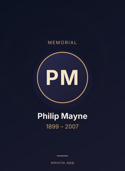 Memorial portrait of Philip Mayne