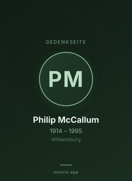 Gedenkportrait von Philip McCallum