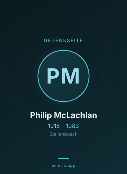 Gedenkportrait von Philip McLachlan