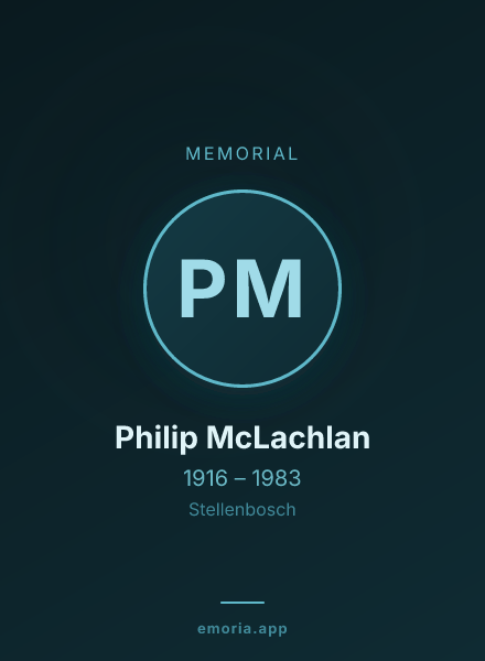 Memorial portrait of Philip McLachlan