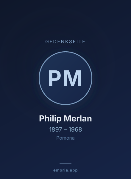 Gedenkportrait von Philip Merlan