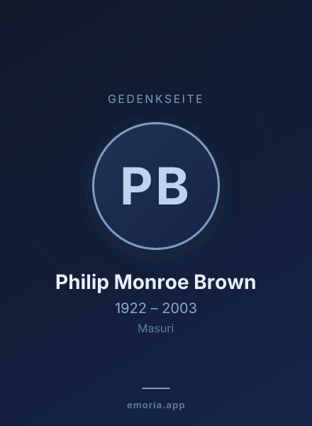 Gedenkportrait von Philip Monroe Brown