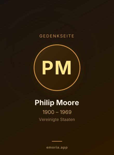 Gedenkportrait von Philip Moore