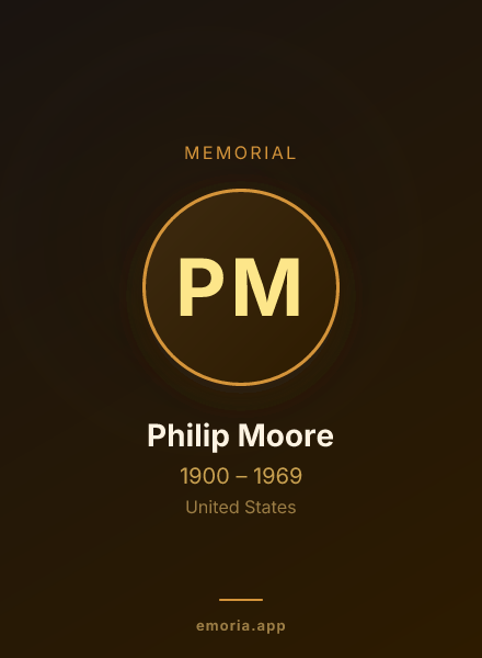 Memorial portrait of Philip Moore