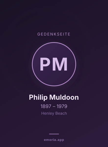 Gedenkportrait von Philip Muldoon