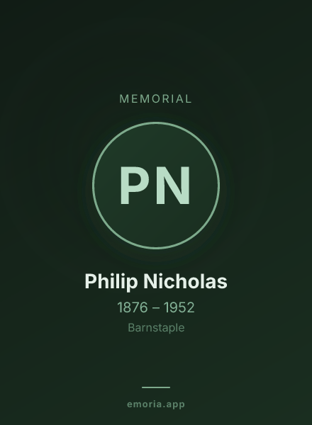 Memorial portrait of Philip Nicholas