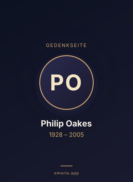 Gedenkportrait von Philip Oakes
